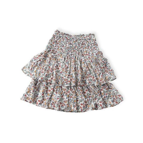 Maple & Cliff Floral Tiered Skirt SZ L High Drop Waist Cottage Core - Picture 2 of 8